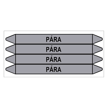 Značení potrubí, pára,4 ks, 250 × 26 mm